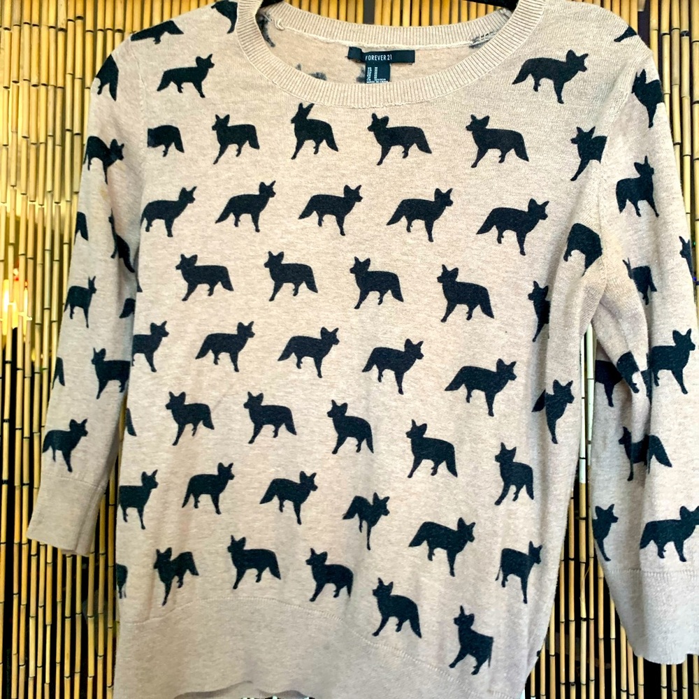 3/4 sleeve fox shirt